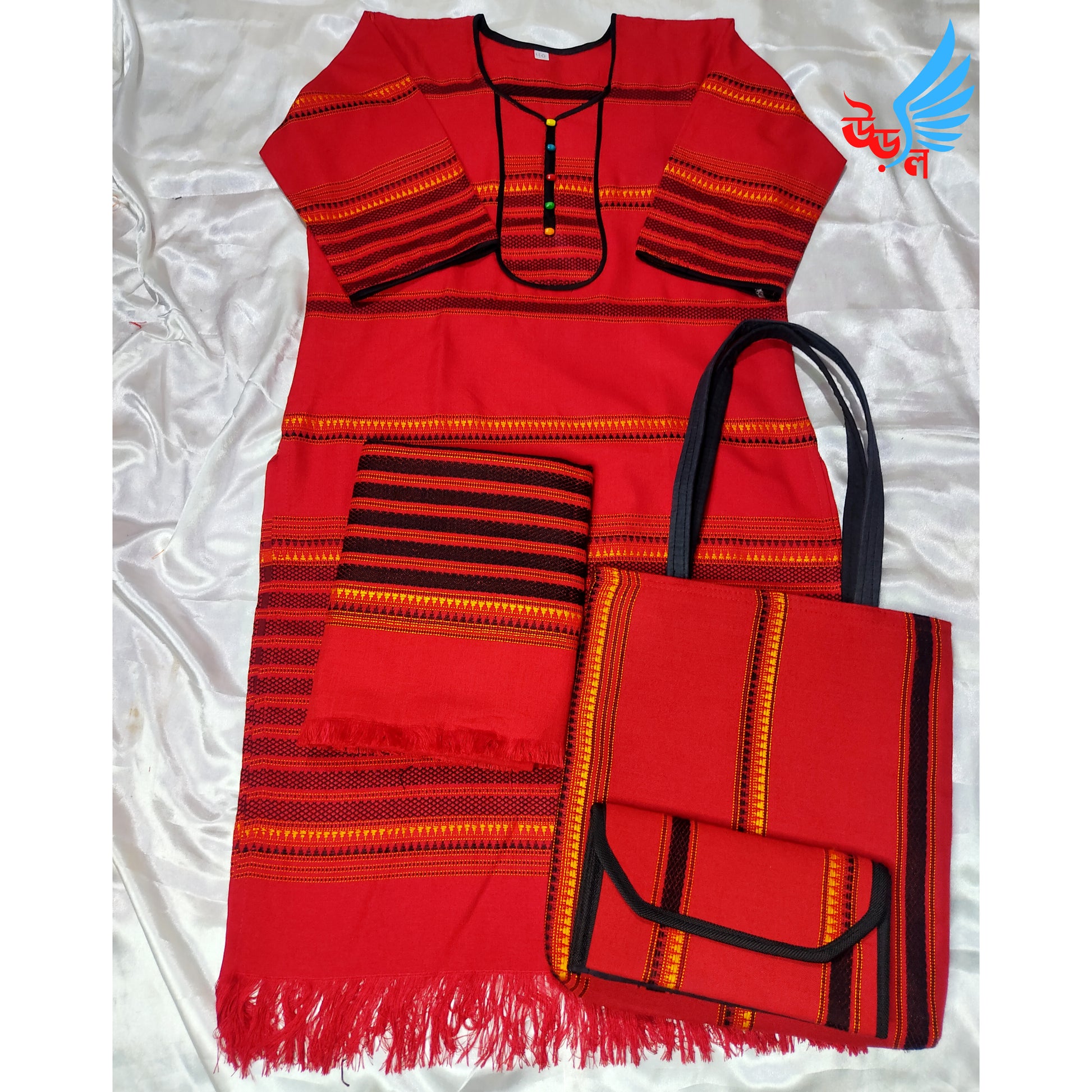 পিনন কম্বোসেট -Red Pinon dress with bags